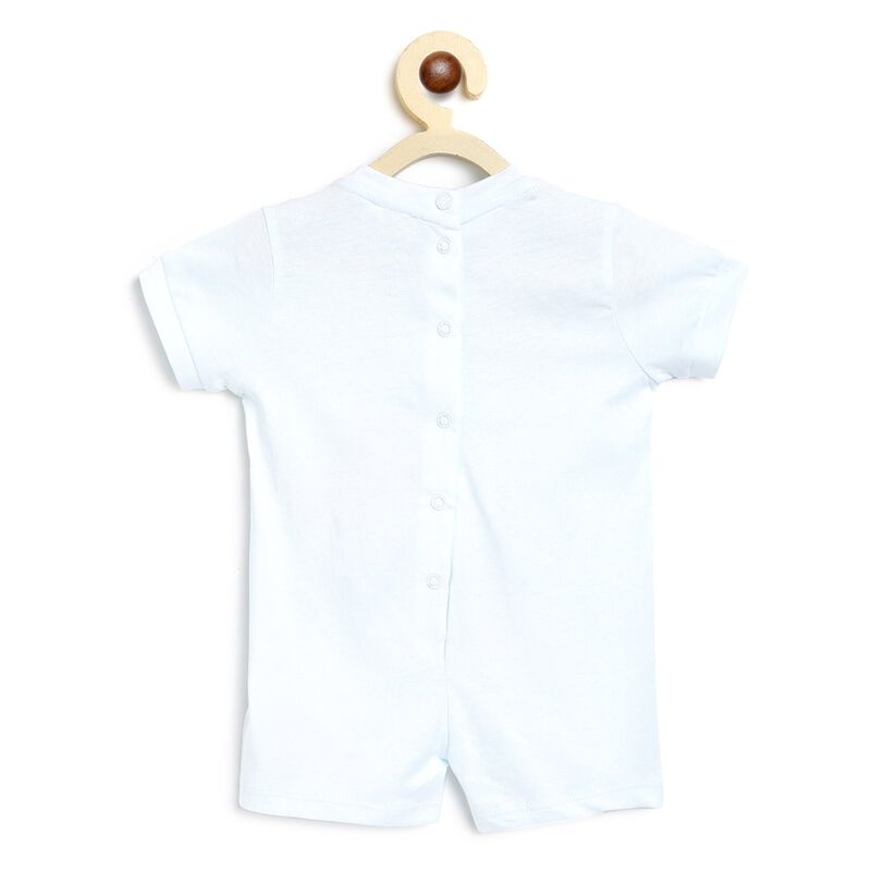 Boys Light Blue Printed Short Sleeve Romper image number 1